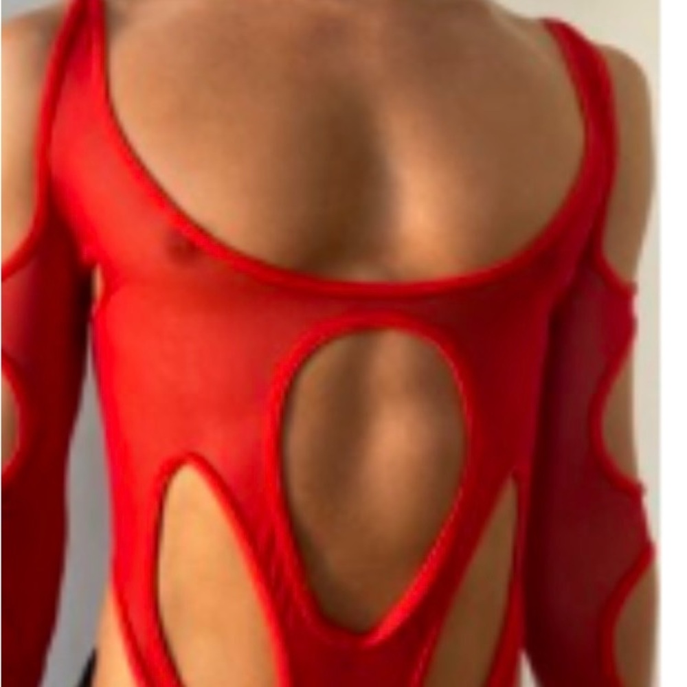 LEAK NYC EON red bodysuit